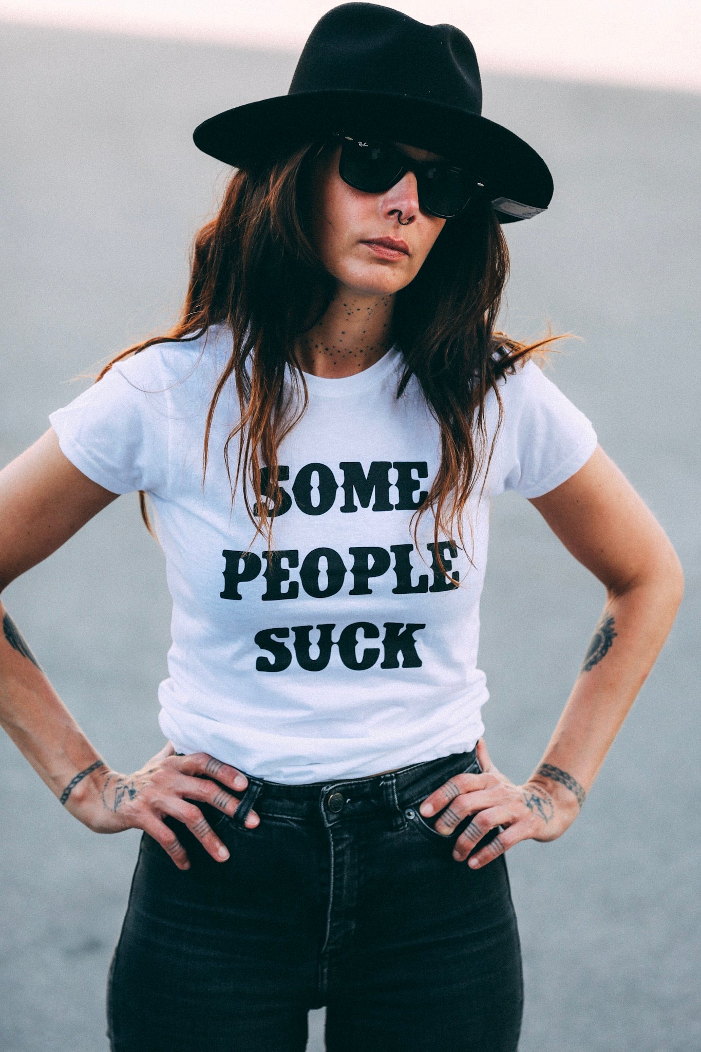 Some People Suck - Womens Tee - White