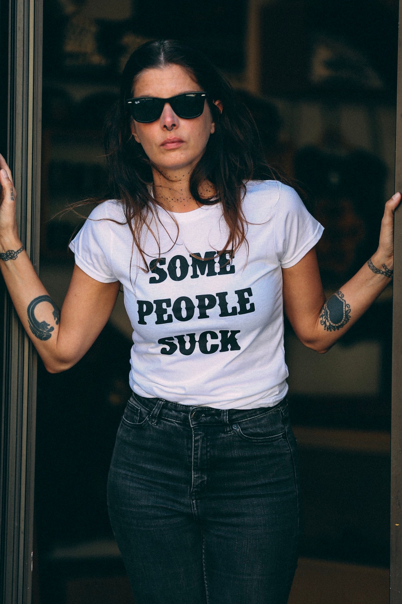 Some People Suck - Womens Tee - White