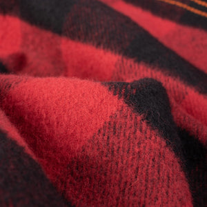 Iron Heart -  Ultra Heavy Flannel Buffalo Check Work Shirt - Red/Black
